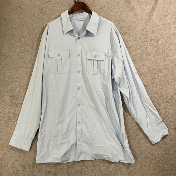 NWOT Safari Men's XXL Outrigger Shirt Soft Blue Haze Button-Up Long Sleeve - Picture 1 of 8